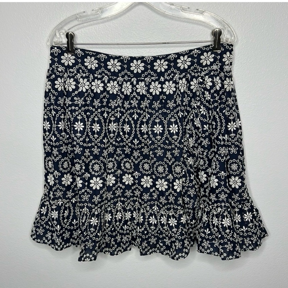 Kate Spade “Skirt the Rules” Women’s Blue Floral Skirt Size 12 Cotton